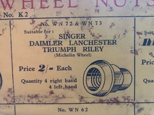 Daimler & Lanchester Riley & Triumph Pattern Wheel Nut Wheel Nut L/H thread - Picture 1 of 3
