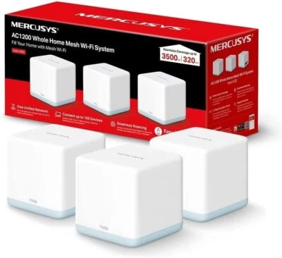 MERCUSYS Halo H30 (3-Pack) - AC1200 Wi-Fi Mesh, 10/100 MB/s Ethernet Port, Du - Image 1 of 4