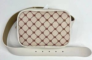 Steve Madden Women’s Cream/Cognac Fanny Pack Belt Bag Size Large *NEW* - Picture 1 of 5