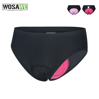 WOSAWE Women Cycling Underwear Bicycle 4D Gel Padded Bike Triangle Shorts Ladies - Image 1 of 4
