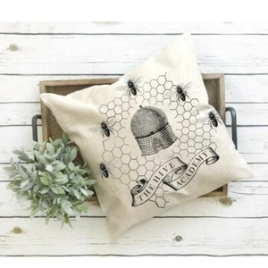 French Country, Pillow Cover, The Hive, Handmade, Easter, Mother's Day, Rabbit - Picture 1 of 4