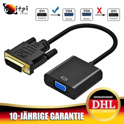 Aktiv DVI-D 24+1 Auf VGA Vergoldete DVI-auf-VGA-Adapter Kabel Converter Für PC - Bild 1 von 4