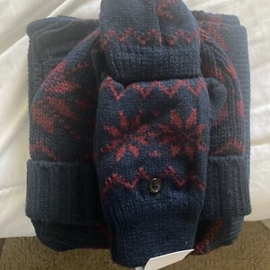 5/48 Saks Fifth Ave Mütze/Handschuhe/Schal Combo Neu mit Etikett - Bild 1 von 2