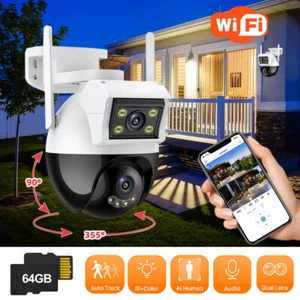 Dual Lens 2MP + 2MP WiFi IP WLAN Kamera Outdoor PTZ Home Security IR Kamera - Bild 1 von 23