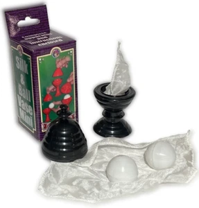 SILK & BALL VASE Gimmick Close Up Set Magic Trick Beginner Toy Vanishing Mini 4" - Picture 1 of 8