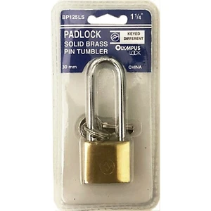 BP125LS KEYED DIFFERENT, 1-1/4 Solid Brass Pin Tumbler Padlock, 808348681215 - Picture 1 of 5