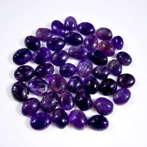 40 Pcs 485 Cts Natural Amethyst Cabochon Loose Gemstone Lot 15x11 14x10mm #14802 - Picture 1 of 8