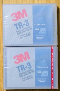 Mini-cartouche à bande 3M Travan TR-3 1,6 Go/3,2 Go | Deux pièces - Neuve - Photo 1/2