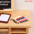 8Pcs 1:12 Dollhouse Miniature Pen Colored Pencil School Supplies Play House Toy