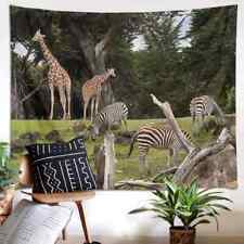 Zoo Giraffe Zebra 3D Wall Hang Cloth Tapestry Fabric Decorations Decor