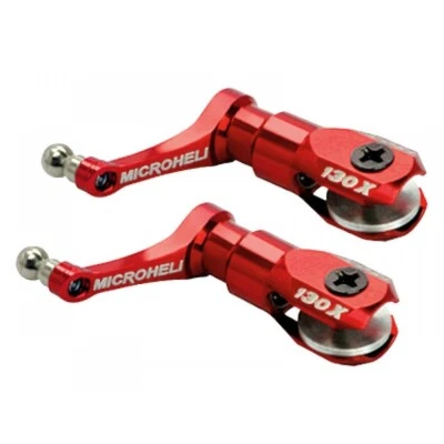 Microheli Main Blade Grip W/ Triple Bearing/Titanium Ball (RED) - BLADE 130X - Image 1 of 4
