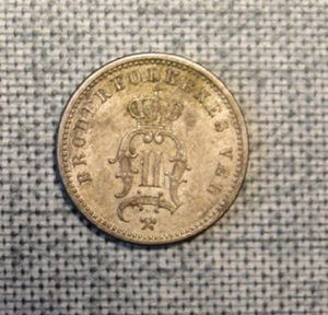 1892 NORWAY 10 ORE .400 SILVER COIN OSCAR II  - Picture 1 of 2