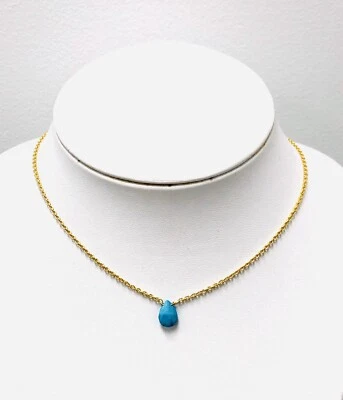 Collar Gargantilla Lágrima Howlita Color Turquesa SS 18K Foto 1 de 4