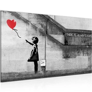 Wandbild Banksy Streetart Wohnzimmer Flur Bilder 70 x 40 cm - Bild 1 von 7