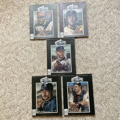 2001 MLB All-Star Game Set of All 5 Game Programs -Jeter, Griffey, Ichiro, Pedro - Image 1 of 4