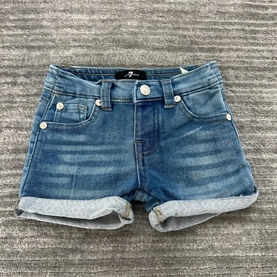 Pantalones Cortos Jeans 7 For All Mankind Talla 24M Jóvenes Niñas Puños Azul Denim Foto 1 de 4