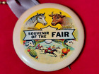 1970'S Souvenir Of The Fair Horse Cow Sheep Pig Horse Racing 2" Pinback W Ribbon