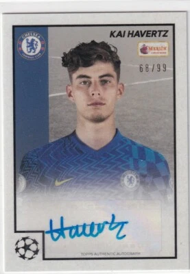 Topps Merlin Heritage 97 2022 No 49 Kai Havertz Autograph Gray 68/99 - Image 1 of 2