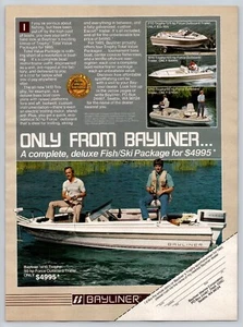 Vintage 1985 Bayliner 1410 Deluxe Fish/Ski Package Boat Print Ad - Picture 1 of 1