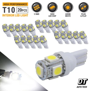 20X T10 921 5050 Chip LED License Plate Interior SMD Light Bulbs 6000K White - Picture 1 of 7