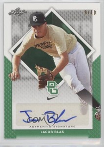 2016 Leaf Perfect Game National Showcase Green /10 Jacob Blas #BA-045 Auto