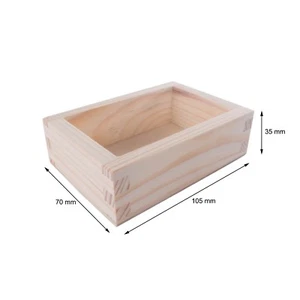Holz Visitenkarten Halter Etui Büro Schreibtisch / Decoupage Basteln / 10,5x7x3 cm - Bild 1 von 1