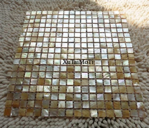 Yellow lip shell mosaic mother of pearl kitchen backsplash bathroom wall tile - Picture 1 of 6