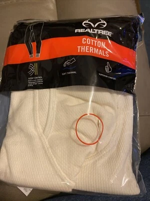REALTREE HEAVY WEIGHT COTTON THERMAL BOTTOMS WHITE SIZE Xl New In Package Warm - Image 1 of 4
