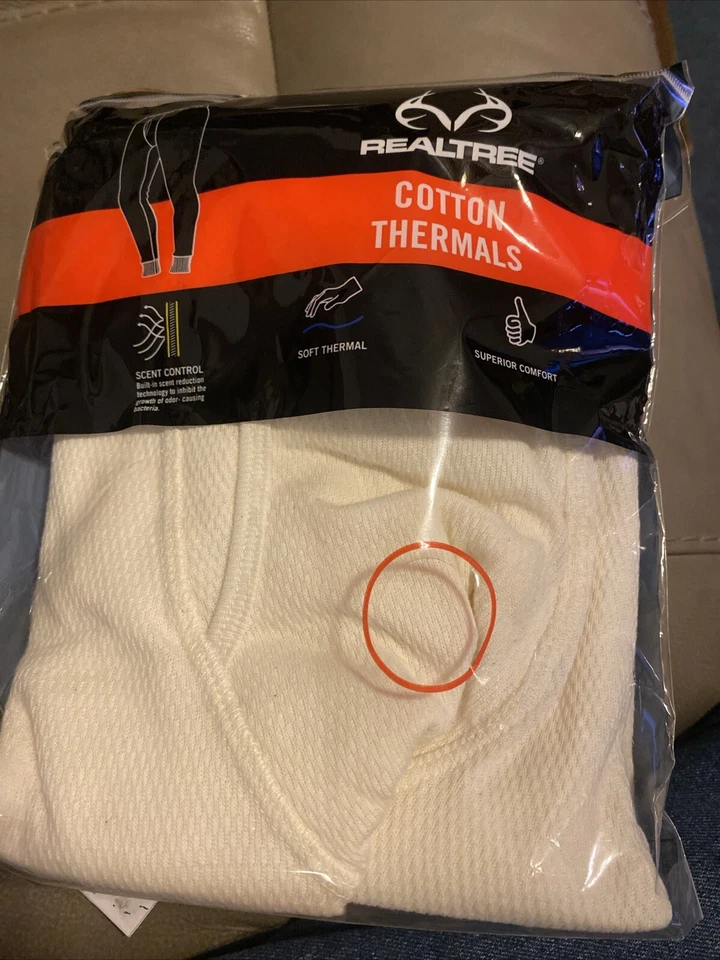 REALTREE HEAVY WEIGHT COTTON THERMAL BOTTOMS WHITE SIZE Xl New In Package Warm - Image 1 of 4