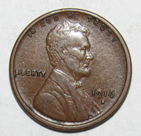 1916 S Lincoln Cent XF (T4) Cover