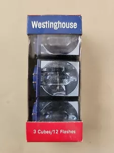 Westinghouse 3 Cubes 12 Flashes Blue Flash Cubes (B15) New Old Stock - Picture 1 of 4