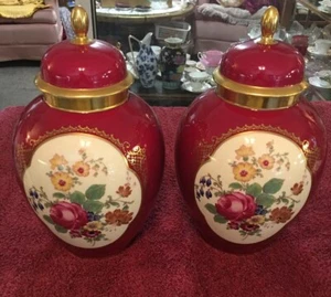 Stunning Antique Porcelain Ginger Jars/ Vases by Thomas Ivory Bavaria 1940’s - Picture 1 of 11
