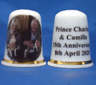 Birchcroft China Thimble -- Prince Charles & Camilla 15th Anniversary with  Box