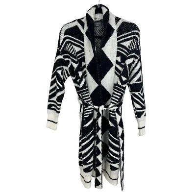 Cárdigan largo geométrico con cinturón para mujer by Anthropologie Christienne XS  Foto 1 de 4