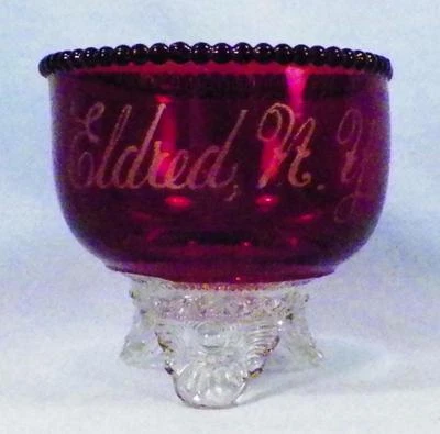 Colorado Spooner Ruby Stain Eldred NY Souvenir U S Glass 15057 EAPG 1898 Antique - Image 1 of 4