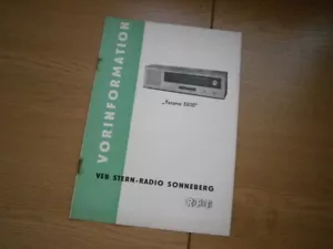 DDR Radio "Tucana 5520" RFT Vorabinformation VEB Stern Radio Sonneberg 1967 - Bild 1 von 2