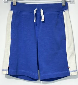 Hanna Andersson Boys French Terry Shorts 120 US 6-7 Cotton White Blue Pockets - Picture 1 of 7