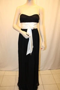 NEW BCBG MAX AZRIA BLACK SILL STRAPLESS LUB6O989/DEG153 GOWN SIZE 12 - Picture 1 of 5
