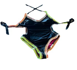 BAR lll BE WEAVE IT REVERSIBLE ONE PIECE BATHING SUIT,Size M Multicolor Cutouts - Picture 1 of 4