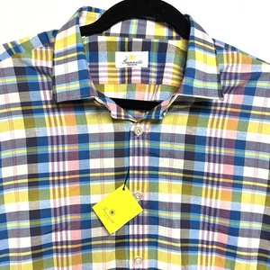 Giannetto Portofino NWT Mens Shirt L Designer Button Colorful Made In Italy $285 - Picture 1 of 11