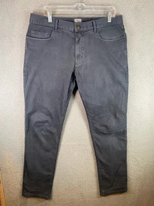 Faherty Pants Men 35x33 Gray Stretch Terry 5 Pocket Slim Straight Organic Cotton - Picture 1 of 13