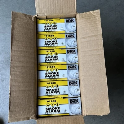 12 Pack- BRK First Alert 9120B Smoke Detector / AC Powered with Battery Back-up