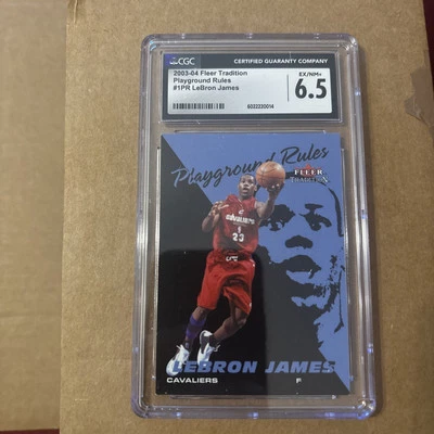 2003 FLEER TRADITION LEBRON JAMES PLAYGROUND RULES CGC 6.5 - Image 1 of 2