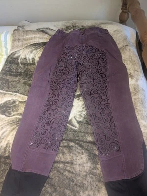 Calças Fuller Fillies tamanho 30 cor ameixa, com assento pegajoso - Imagem 1 de 4