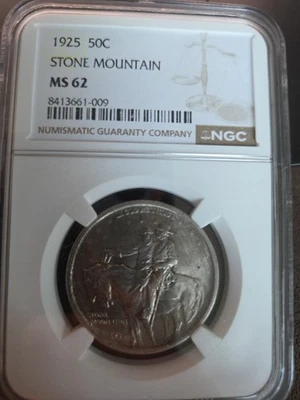 1925 Stone Mountain Half Dollar NGC MS62 - Image 1 of 4