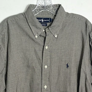 Ralph Lauren Herren Classic Fit Hahnentritt Button Down Hemd Langarm Polo - Bild 1 von 11