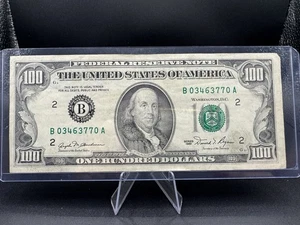 1981 $100 Federal Reserve Note B03463770A 💵 Vintage Franklin Old Design Bill - Picture 1 of 2