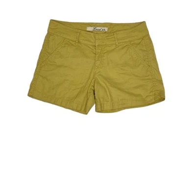 Pantalones Cortos Level 99 Para Mujer Talla 28 Amarillo Mostaza Lino Informales Bolsillos Delanteros Verano Foto 1 de 4