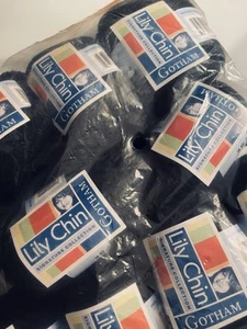 LOT 10 Balls Lily Chin Signature Collection Gotham Yarn Cotton/Wool Black - Picture 1 of 2