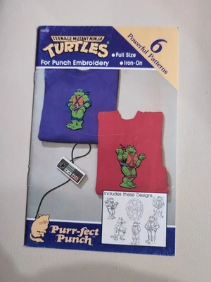 Purr-fect Punch Teenage Mutant Ninja Turtles Punch Embroidery 6 Unused Patterns - Image 1 of 2